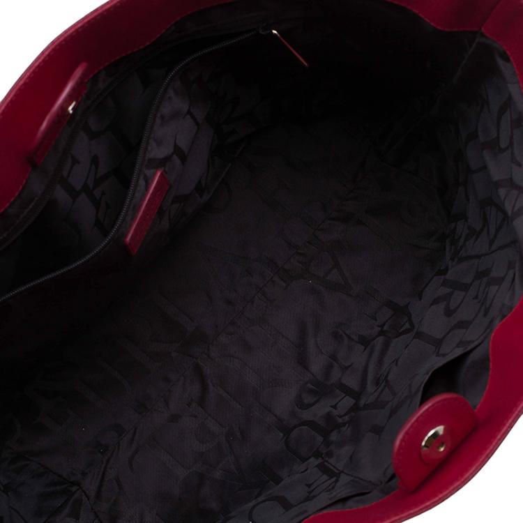 Pre Owned Furla Red Leather Melissa Shopping Tote
