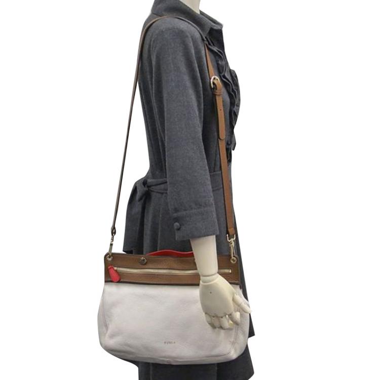 Pre Owned Furla Tricolor Leather Tote Bag