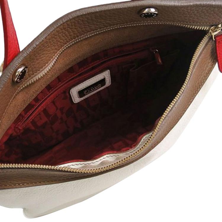 Pre Owned Furla Tricolor Leather Tote Bag
