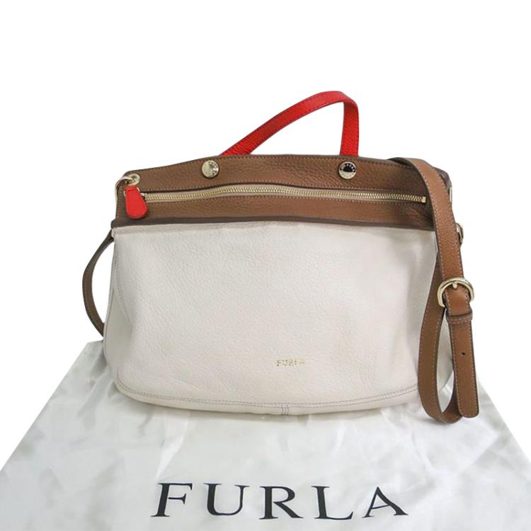 Pre Owned Furla Tricolor Leather Tote Bag