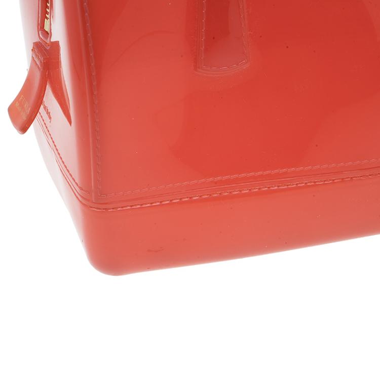 Pre Owned Furla Red PVC Candy Mini Satchel