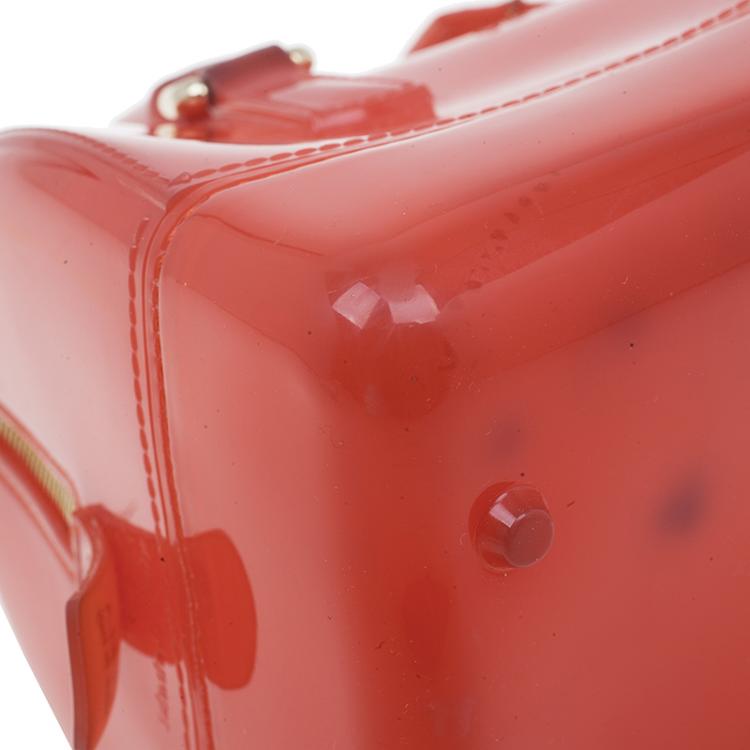 Pre Owned Furla Red PVC Candy Mini Satchel