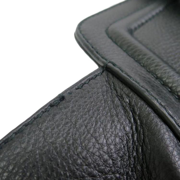 Pre Owned Furla Black Grainy Calf Leather Medium College Tote