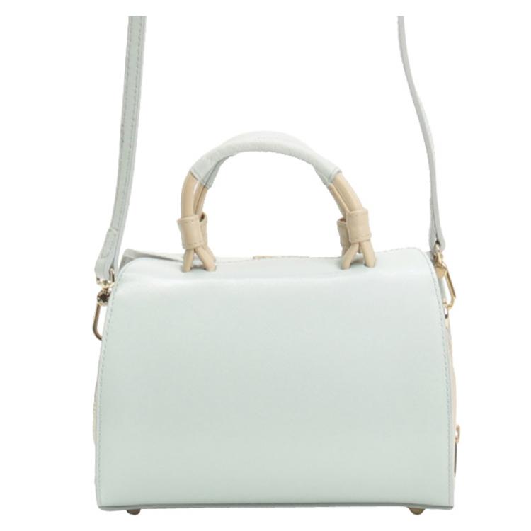 Pre Owned Furla Light Blue Leather Small Top Handle Crossbody Bag