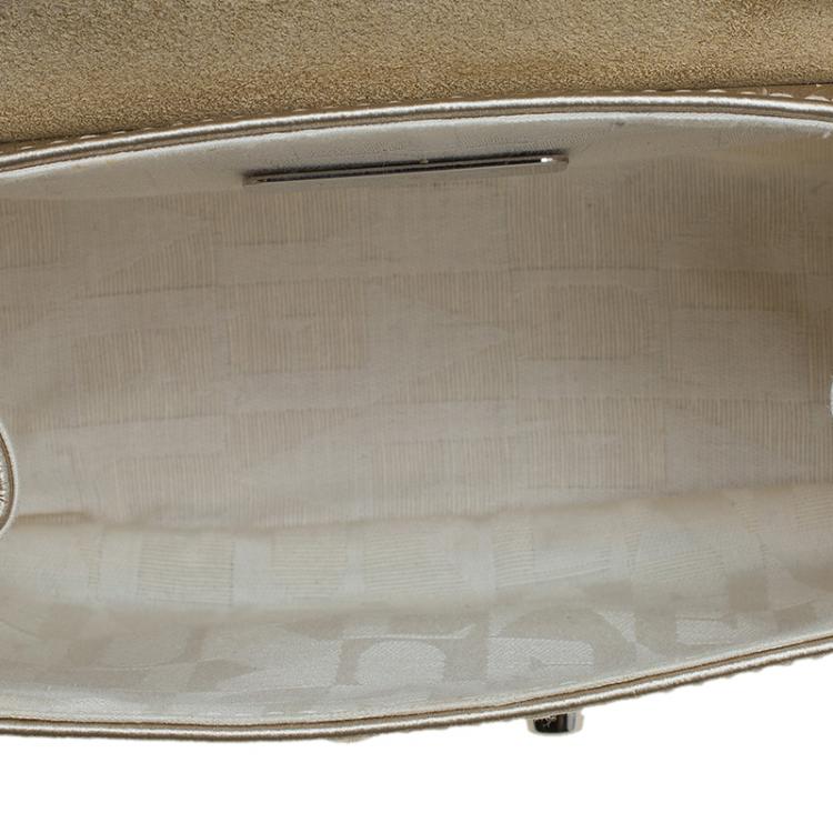 Pre Owned Furla Beige Patent Leather Mini Crossbody Bag