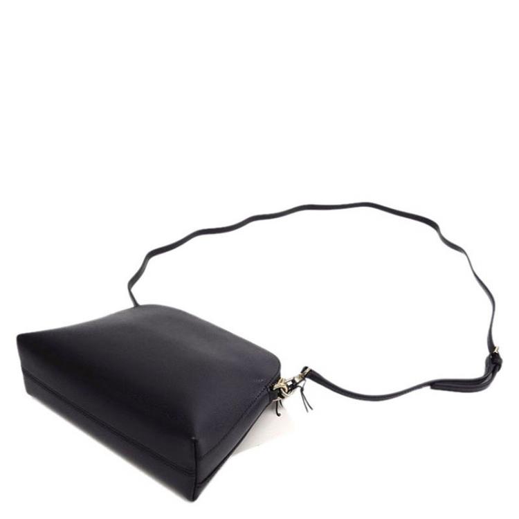 Pre Owned Furla Black Leather Mini Piper Top Handle Bag