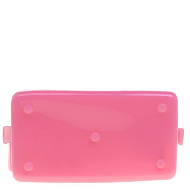 Pre Owned Furla Pink Glossy Rubber Mini Candy Satchel