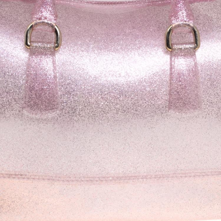 مملوكة مسبقًا Furla Pink Glitter Glossy Rubber Candy Satchel