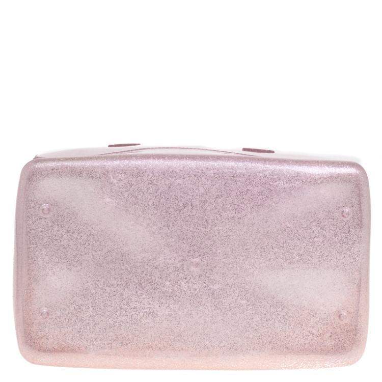 مملوكة مسبقًا Furla Pink Glitter Glossy Rubber Candy Satchel