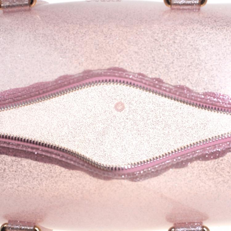 مملوكة مسبقًا Furla Pink Glitter Glossy Rubber Candy Satchel