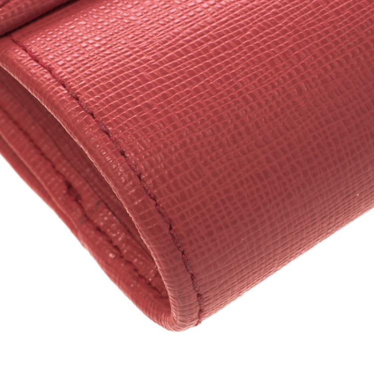 Pre Owned Furla Pink Leather Babylon Trifold Wallet