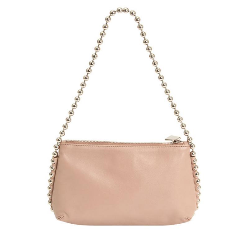 Pre Owned Furla Beige Leather Ball Chain Shoulder Bag