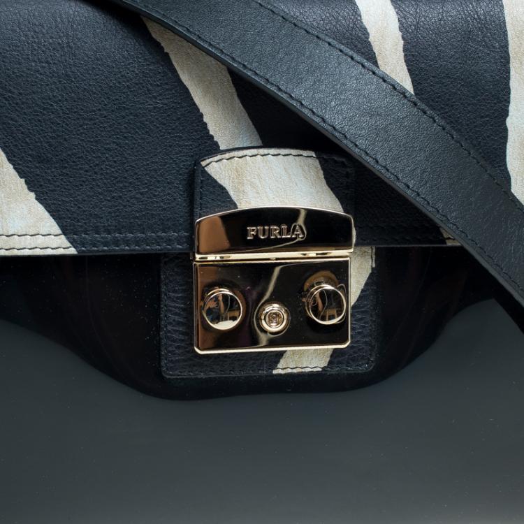 Pre Owned Furla Black PVC and Leather Candy Pochette Shoulder Bag