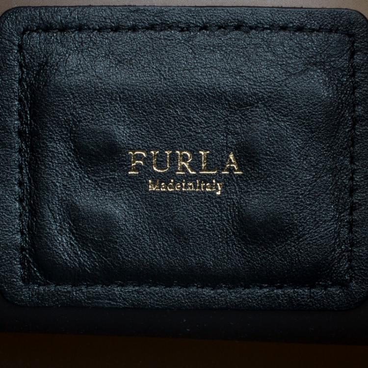 Pre Owned Furla Black PVC and Leather Candy Pochette Shoulder Bag
