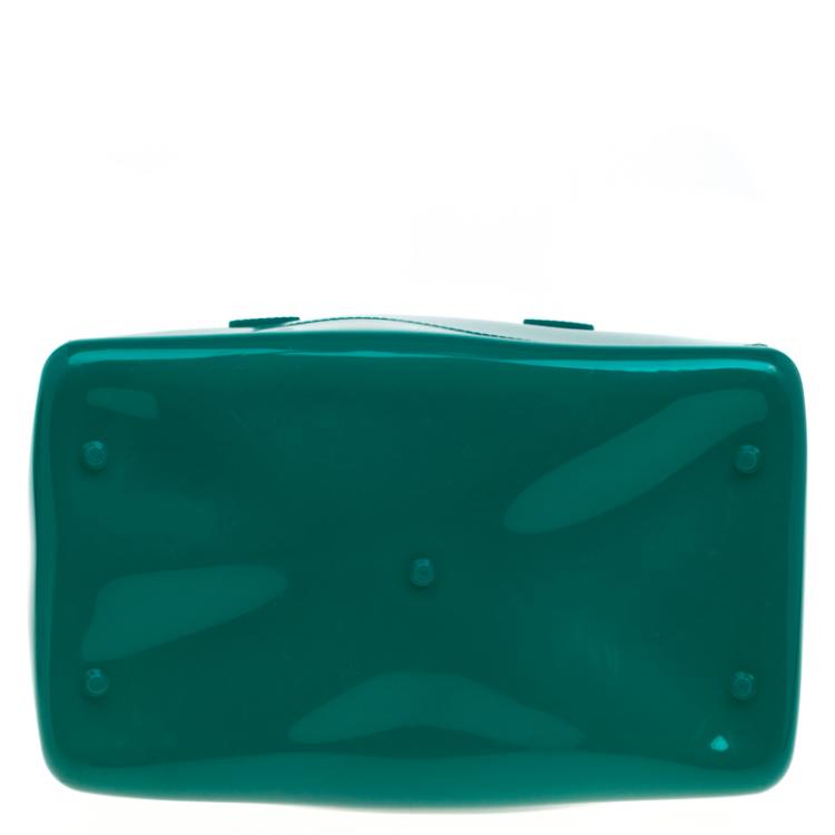 مملوكة مسبقًا Furla Teal Green Glossy Rubber Candy Satchel