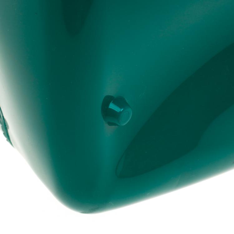 مملوكة مسبقًا Furla Teal Green Glossy Rubber Candy Satchel