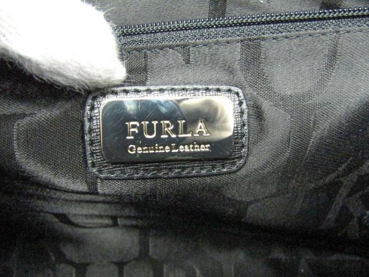 Pre Owned Furla Onyx Calf Leather Julia Top Handle Bag
