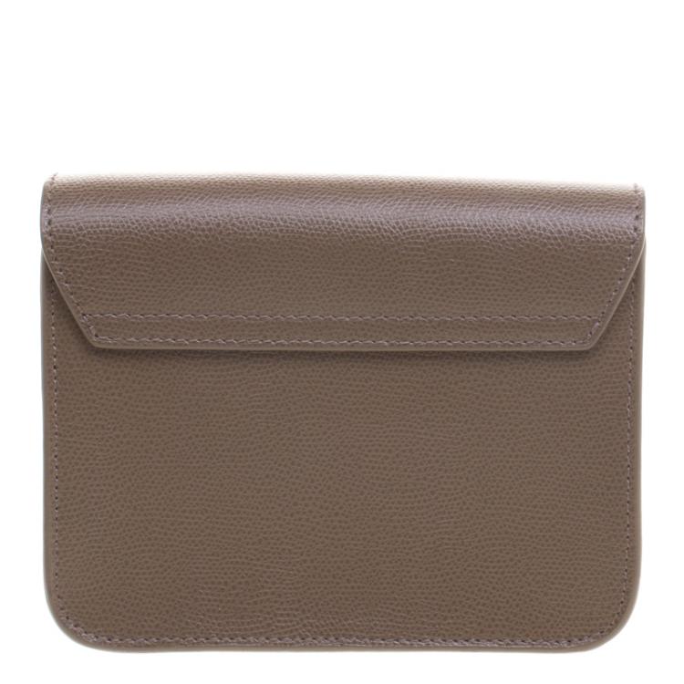 Pre Owned Furla Dark Beige Leather Metropolis Crossbody Bag
