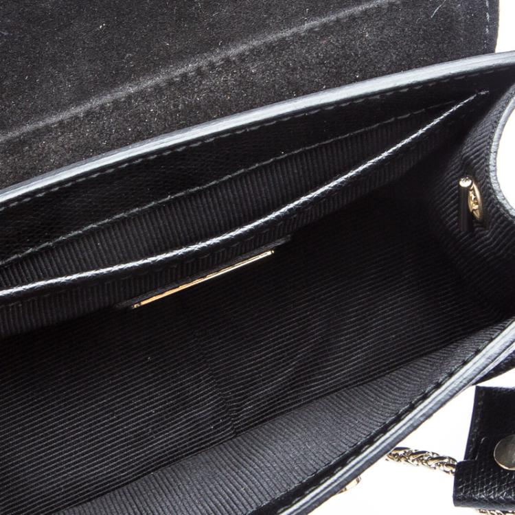 Pre Owned Furla Black/White Leather Metropolis Crossbody Bag