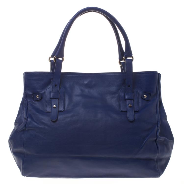Pre Owned Furla Blue Leather Tote