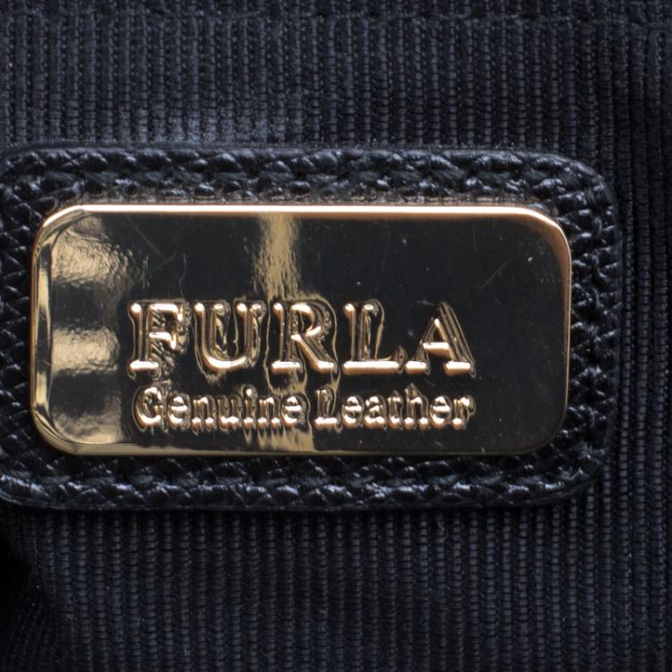 Pre Owned Furla Black Leather Metropolis Top Handle Bag