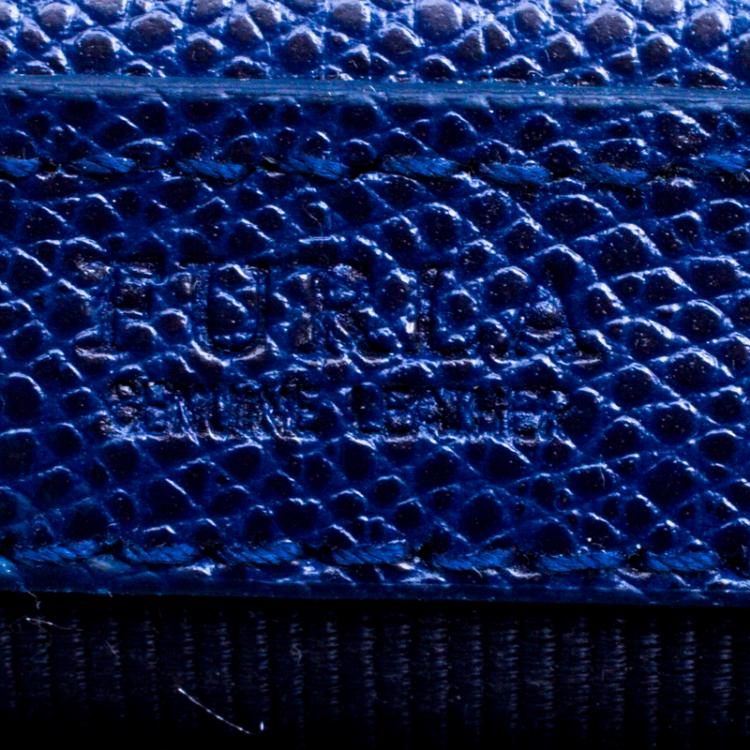 Pre Owned Furla Navy Blue Leather Mini Metropolis Crossbody Bag