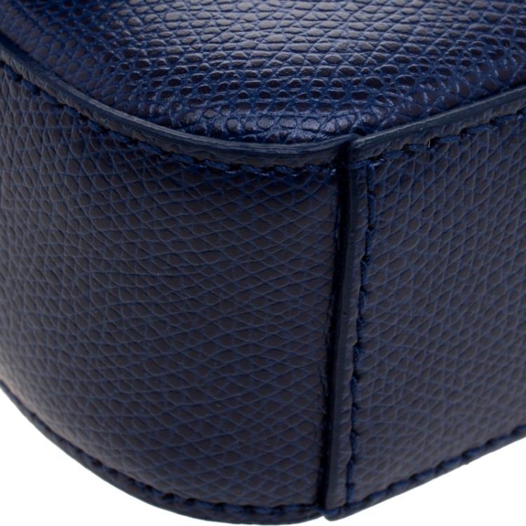 Pre Owned Furla Navy Blue Leather Mini Metropolis Crossbody Bag