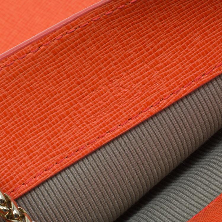 Pre Owned  Furla Coral Orange Babylon Phone Bag