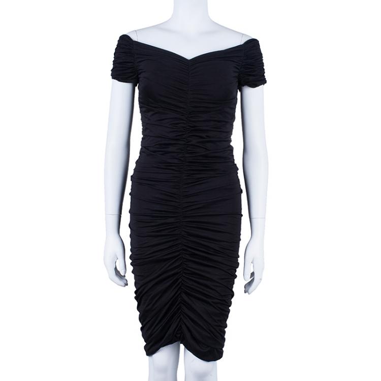 Pre Owned Giambattista Valli Off Shoulder Ruched Dress S