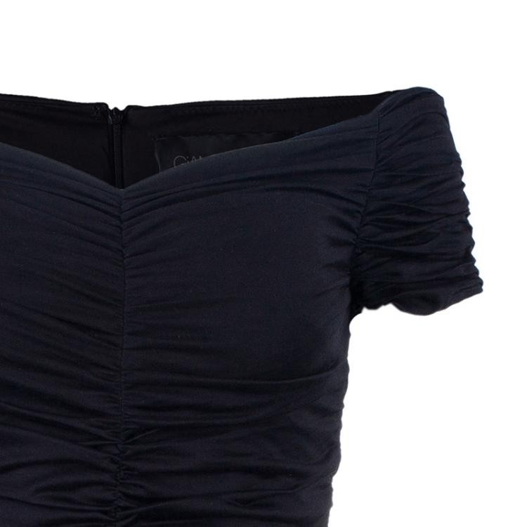 Pre Owned Giambattista Valli Off Shoulder Ruched Dress S