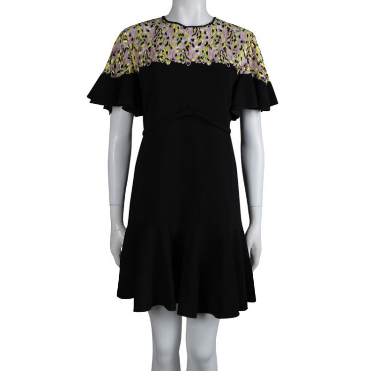 Pre Owned Giambattista Valli Black Embroidered Detail Dress M