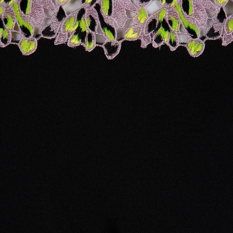 Pre Owned Giambattista Valli Black Embroidered Detail Dress M
