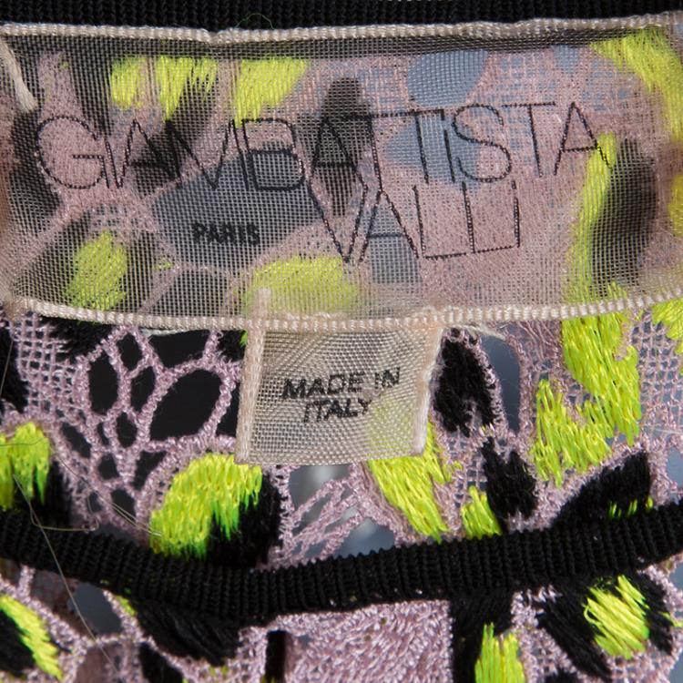 Pre Owned Giambattista Valli Black Embroidered Detail Dress M
