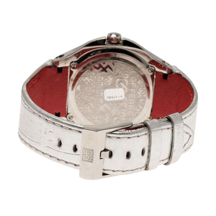 Pre Owned Gianfranco Ferre Silver-Plated Stainless Steel 9040J Limited Edition Women's Wristwatch 44MM