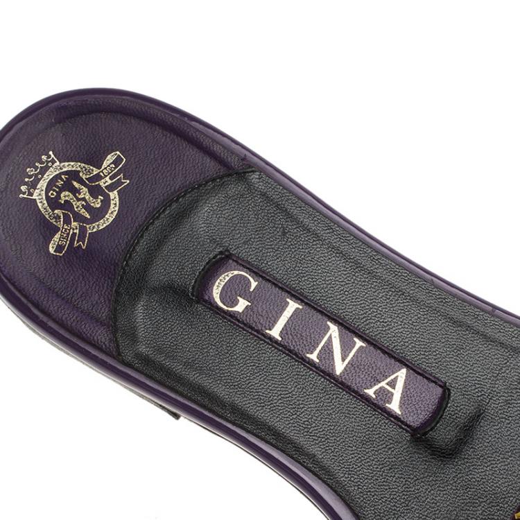 مملوكة مسبقًا Gina Purple Crystal Embellished Athena Slides Size 38