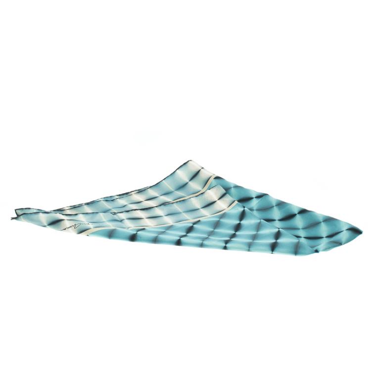 Pre Owned Giorgio Armani Blue Digital Printed Silk Square Scarf