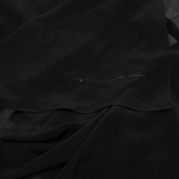 Pre Owned Giorgio Armani Black Silk Scarf
