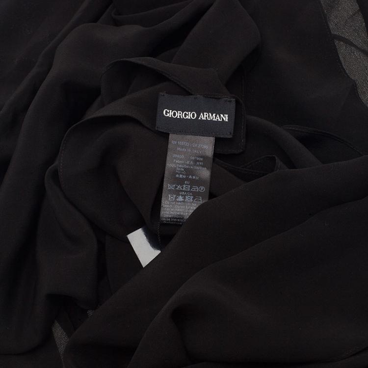 Pre Owned Giorgio Armani Black Silk Scarf