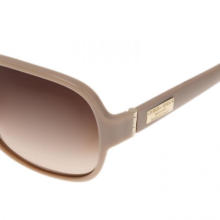Pre Owned Giorgio Armani Cream 8020 Oversized Square Sunglasses