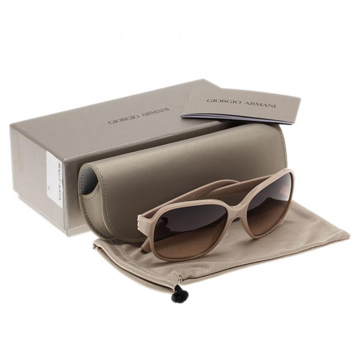 Pre Owned Giorgio Armani Cream 8020 Oversized Square Sunglasses