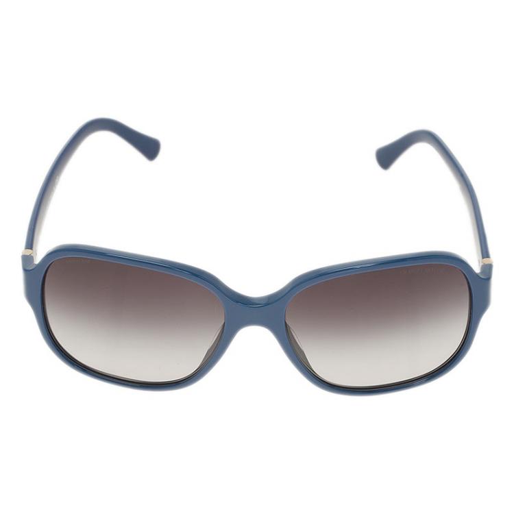 Pre Owned Giorgio Armani Blue 8020 Oversized Square Sunglasses