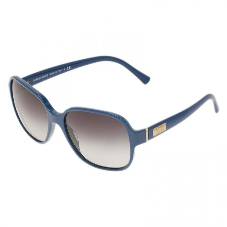 Pre Owned Giorgio Armani Blue 8020 Oversized Square Sunglasses