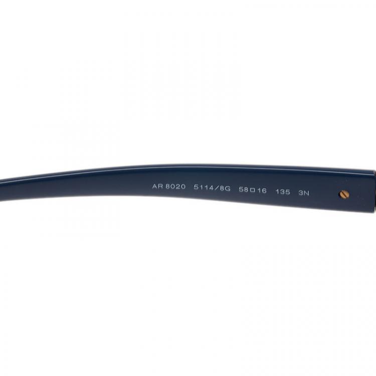 Pre Owned Giorgio Armani Blue 8020 Oversized Square Sunglasses