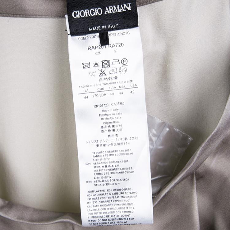 Pre Owned Giorgio Armani Beige Sand Printed Silk Harem Pants M 