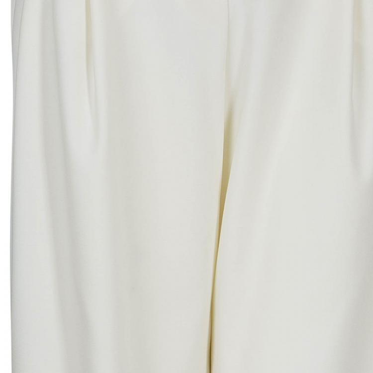 Pre Owned Giorgio Armani White Flared Pants M