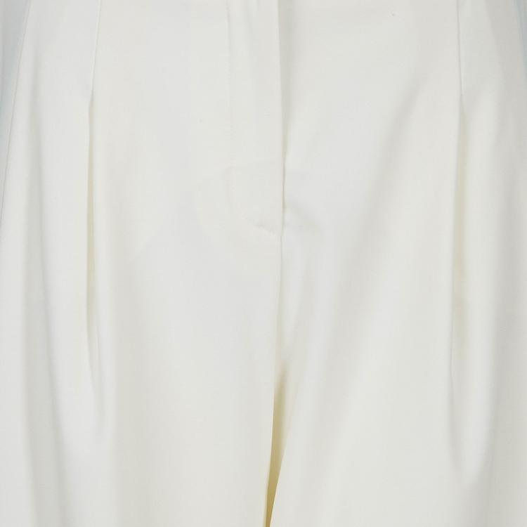 Pre Owned Giorgio Armani White Flared Pants M