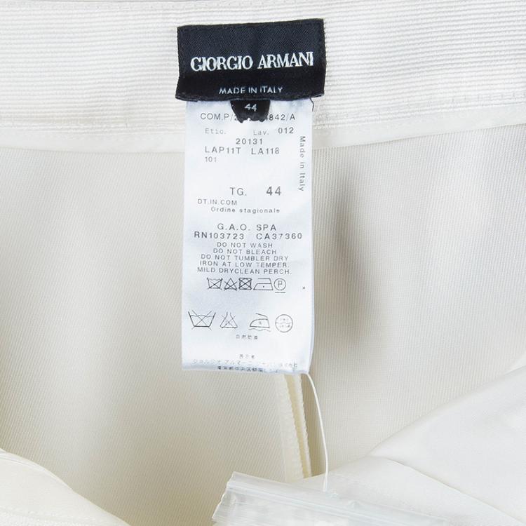 Pre Owned Giorgio Armani White Flared Pants M