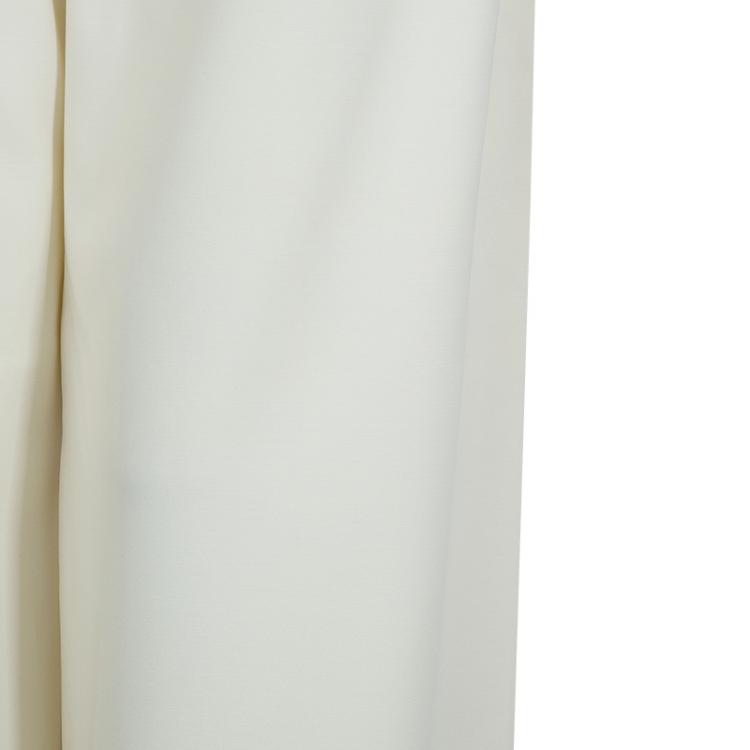 Pre Owned Giorgio Armani Cream Wide-leg Trousers S