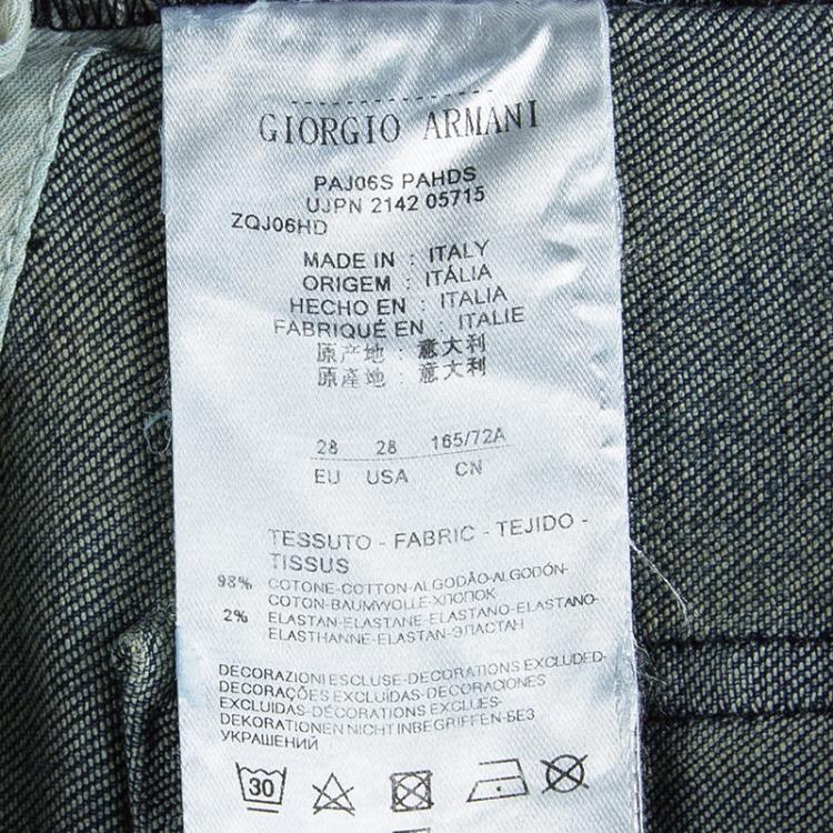 Pre Owned Giorgio Armani Indigo Denim Faded Effect Straight Fit Jeans M