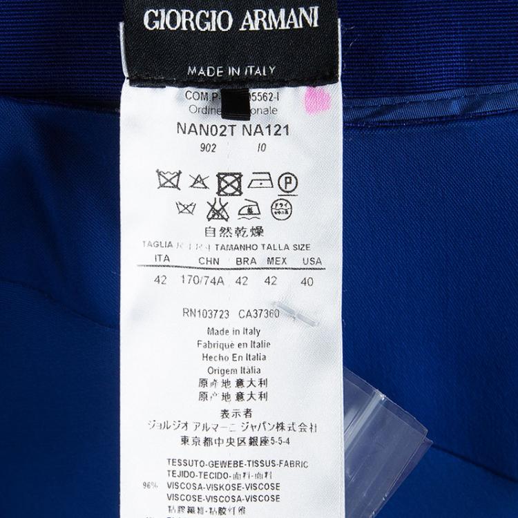 Pre Owned Giorgio Armani Blue Pocket Detail A Line Skirt M